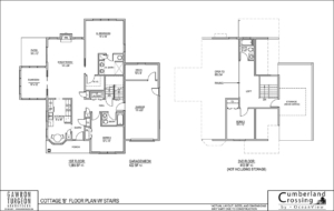 Cottage Floor Plan B with Stairs | Retirement Cottage House Plans