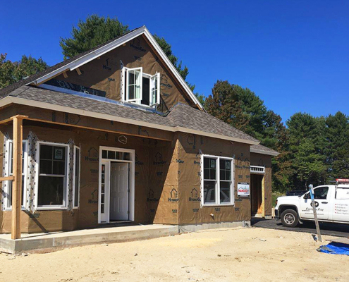 Interior sprinklers, electrical wiring, and plumbing work are all complete on 56 Little Acres Drive.